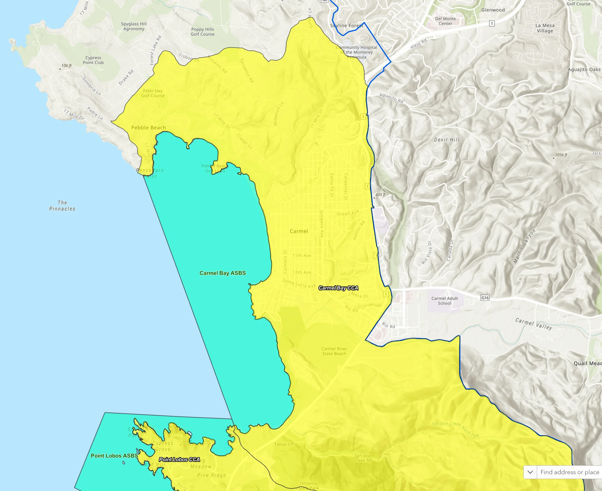 Coastal Commission map - Carmel area