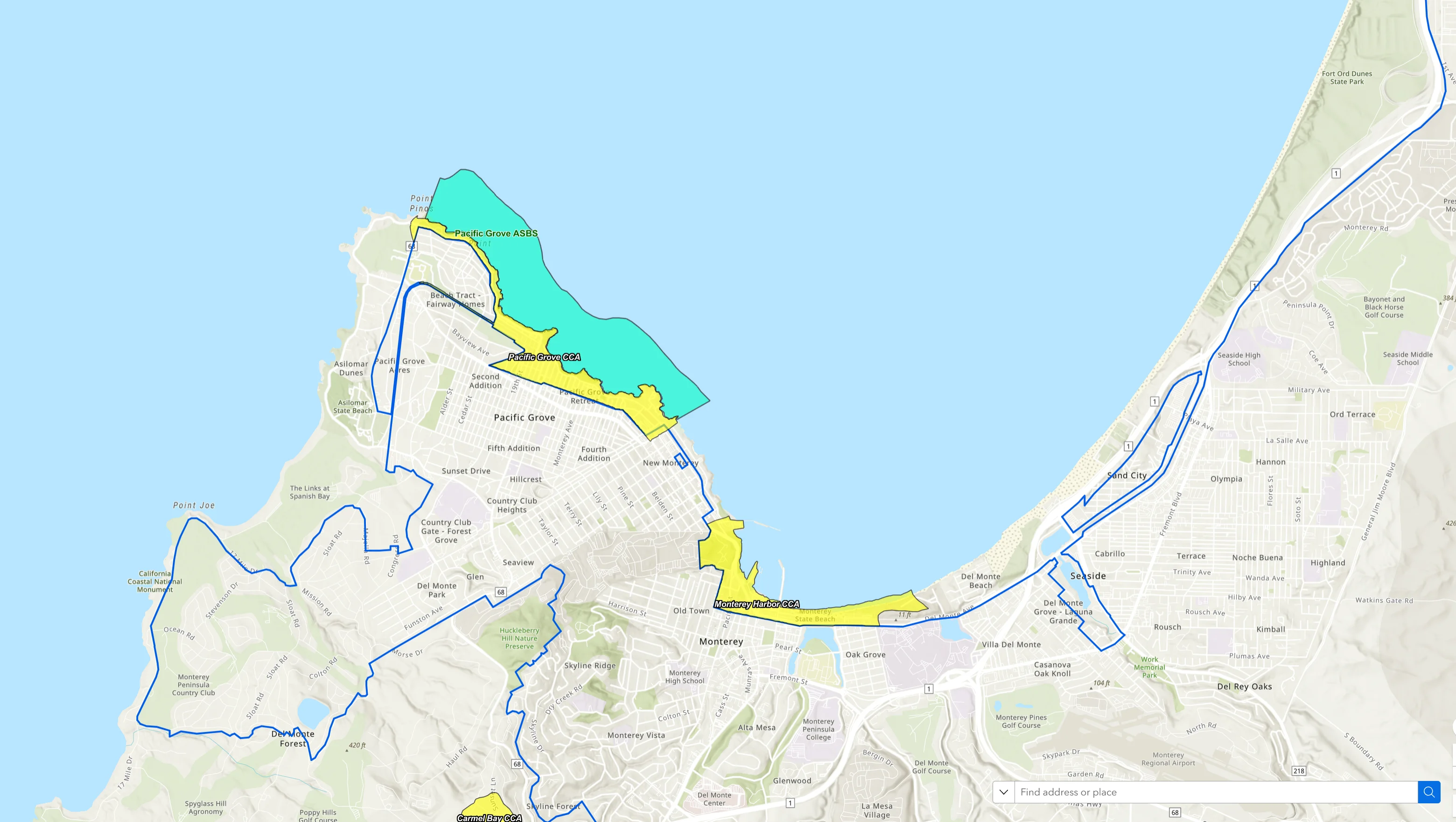 Coastal Commission map - Monterey area